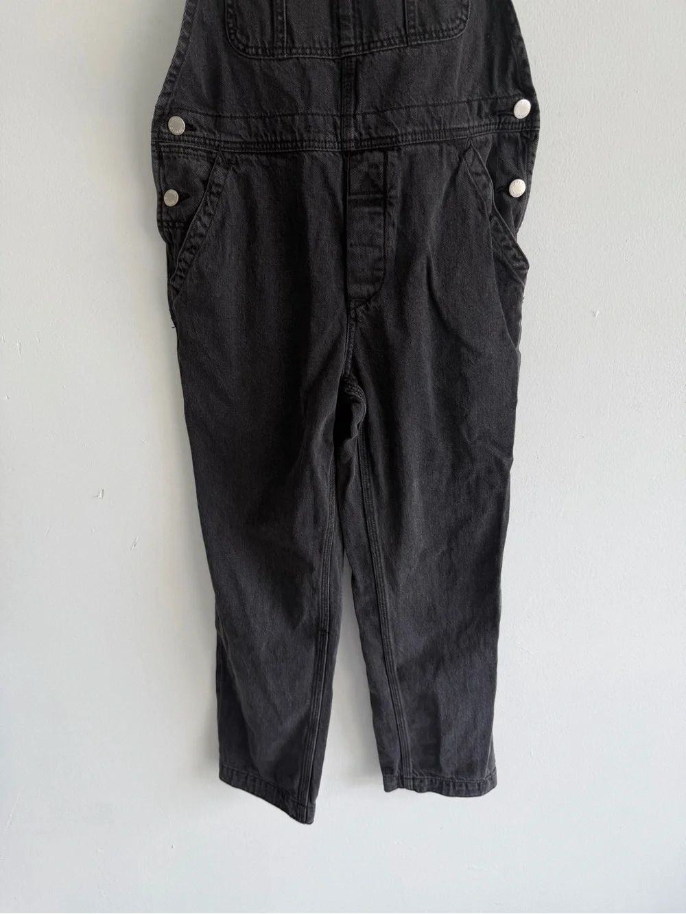 We The Free Women's Black Cotton Denim Overall Jumpsuit Size 26 8662